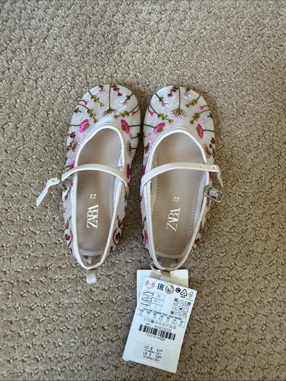 Zara Embroidered ballet flats
